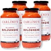 Carlino's Signature Bolognese Sauce | Made with All-Natural Ingredients | Preservative Free | Gluten Free, Small Batch, 24 Fl Oz (Pack of 4)