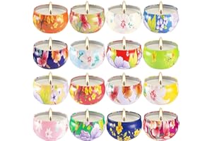CLTNIKET 16 Pack 2.5oz Ladies Scented Candle Flower Set - Unique Decorative Gifts for Home, Women's Day, Birthdays, Bridesmaids, Anniversaries with Scented Candle Pack Set - Pampering Gift Set, Women's.