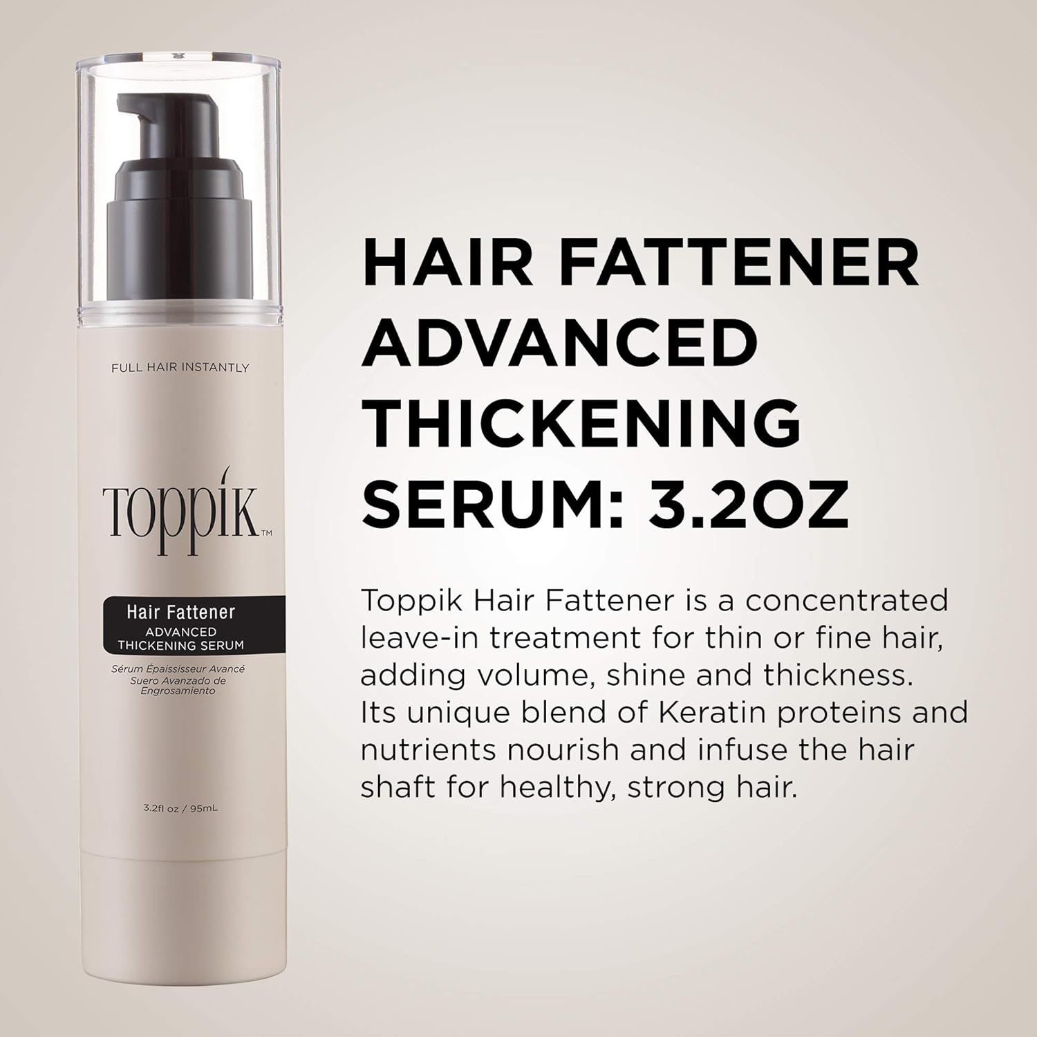 Toppik Hair Fattener Advanced Thickening Serum, 3.2OZ: Premium Beauty