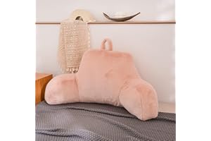 Btargot Extra Large Reading Pillow Bed Wedge Large Adult Backrest Lounge Cushion with Arms | Back Support for Sitting Up in Bed Blush