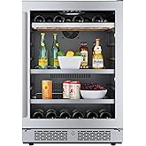 Avallon AWBC242SGRH 24 Inch Wide 14 Bottle Capacity and 82 Can Capacity Wine and Beverage Cooler