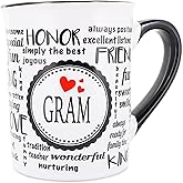Cottage Creek Mugs - 16oz. Large Ceramic Gram Coffee Cup - Ideal Stoneware Mug for Kitchen, Office & Home Decor - Gifts for Women, Grandma, Mom, Grandparents