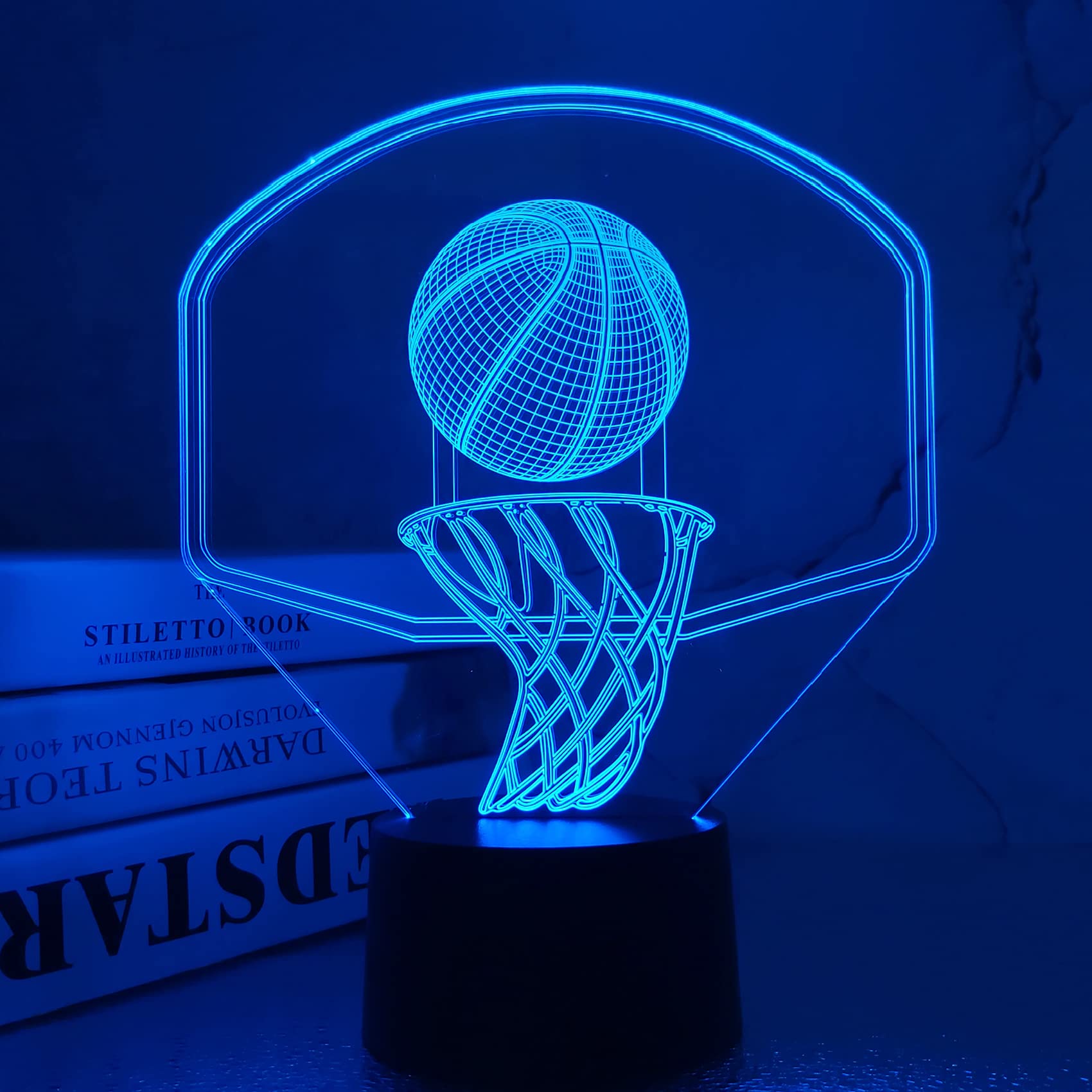 FULLOSUN 3D Basketball Night Light Backboard Illusion LED Lamp for Kids' Room Home Xmas Birthday Gifts for Boy Man Friends with 16 Color Changes Remote Control …