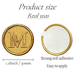 25Pcs Gold Wax Seal Stickers Handmade Vintage