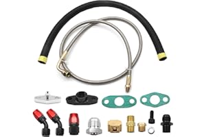 AUTOUTFIT Turbocharger Oil Feed and Drain Return Line Kit for T3 T4 GT35 T70 T66 T61 T60 T04E