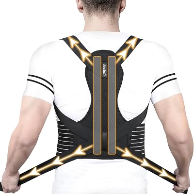 Aollop Posture Corrector Back Brace Men Women Breathable Adjustable Support