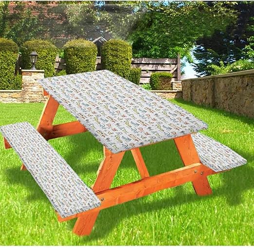 Amazon Com Albert Lindsay Backdrop 72 Inch Polyester Deluxe Picnic Table Covers Funny Cartoon Village Countryside Farmland Theme Drawing Style Kids Pattern 3 Piece Set Tablecloth For Camping Multicolor Home Kitchen