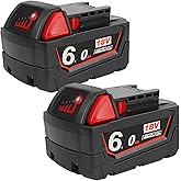 Xinriga 2 Pack 18V 6.0Ah Battery Replacement for 18V Batteries 48-11-1812 48-11-1815 48-11-1828 48-11-1850 Compatible with Mi