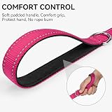 Joytale Double-Sided Reflective Dog Leash 6FT 5FT 4FT Padded Handle Hotpink view 3