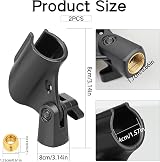 KALIONE 2 Pack Adjustable Microphone Clip Holder 5/8 to 3/8 Adapter view 2