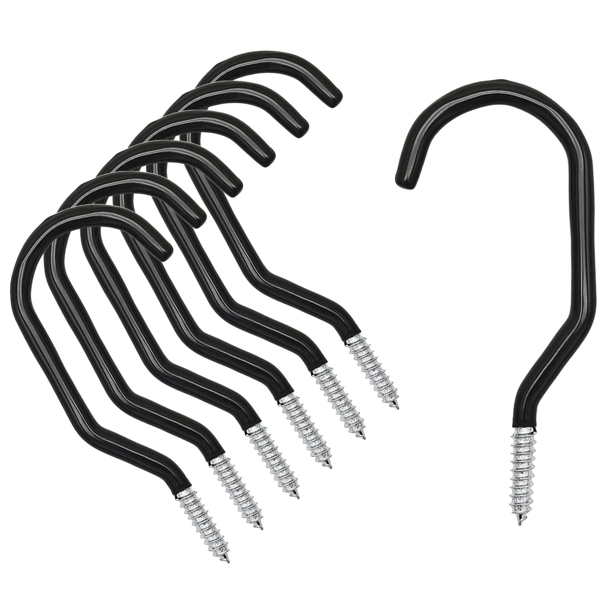 Photo 1 of Scartink 6PCS Black Heavy Duty Bike Storage Hooks Bicycle Wall Mounted Hooks Large Screw Hooks for Wall,Ceiling