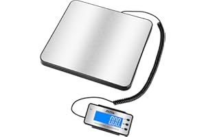 ACTECK Digital Shipping Postal Scale, 460 lb x1oz High Accuracy with Stainless Steel Platform, LCD Backlight, Four Reading Modes, Tare/Hold Function, Battery AC Adapter Incuded