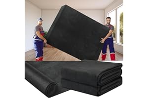 Fanfanwin 2 Pcs 80" X 144" Extra Large Moving Blankets Heavy Duty Packing Blankets Textile Shipping Furniture Pads furniture covers essentials for Protecting Wrapping Moving Supplies, Black