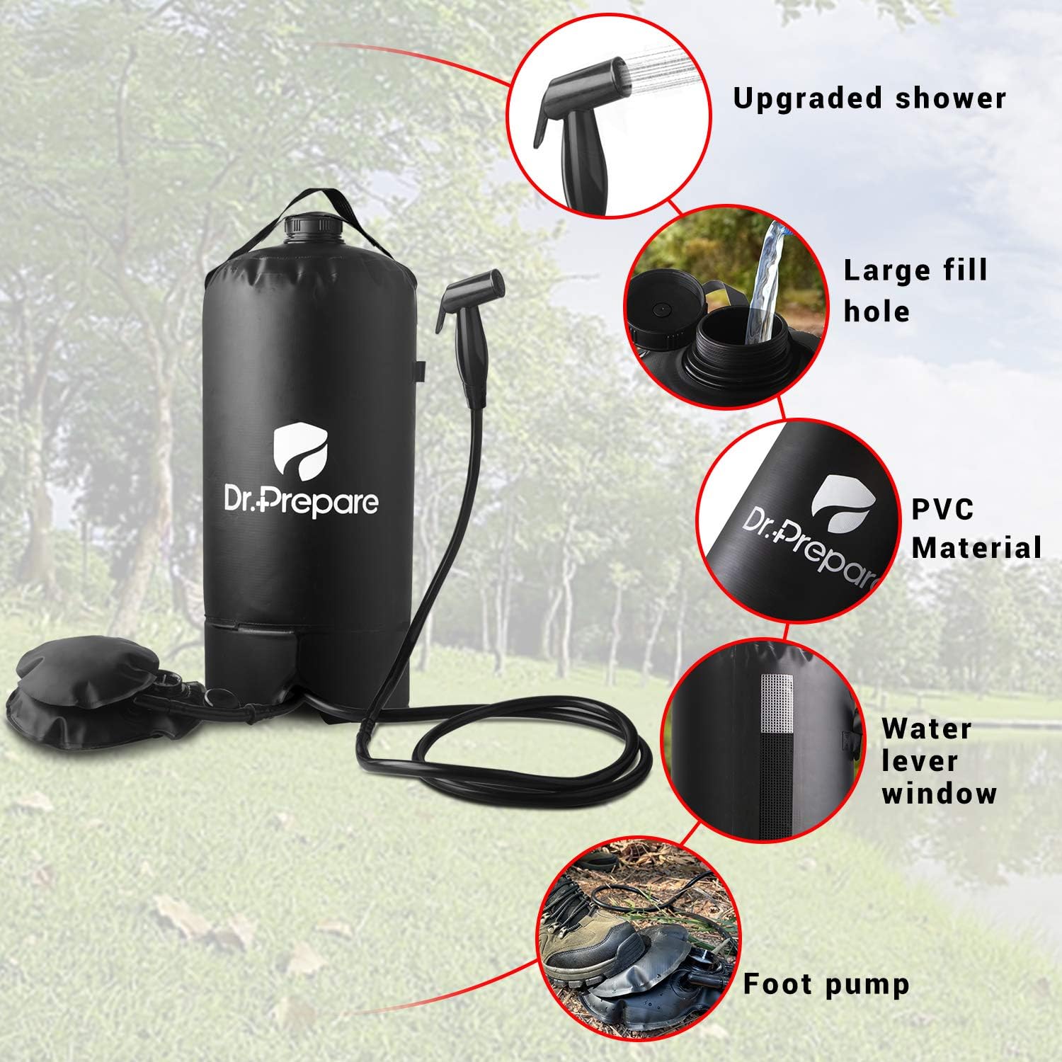 camping bag shower
