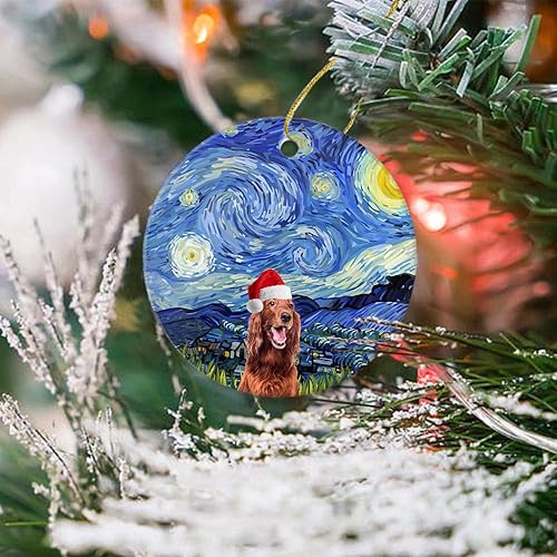 LAHASZIY Animals Christmas Ornaments 2024-Cute Irish Setter Dog