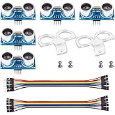Smraza 5pcs Ultrasonic Module HC-SR04 Distance Sensor with 2pcs Mounting Bracket for Arduino R3 MEGA Mega2560 Duemilanove Nan