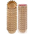 Caperci Grease-Resistant Natural Mini Cupcake Liners 200 Counts - Heavy Duty Paper Muffin Baking Cups, Odorless, No Muffin Pan Needed, Easily Peels (Natural)