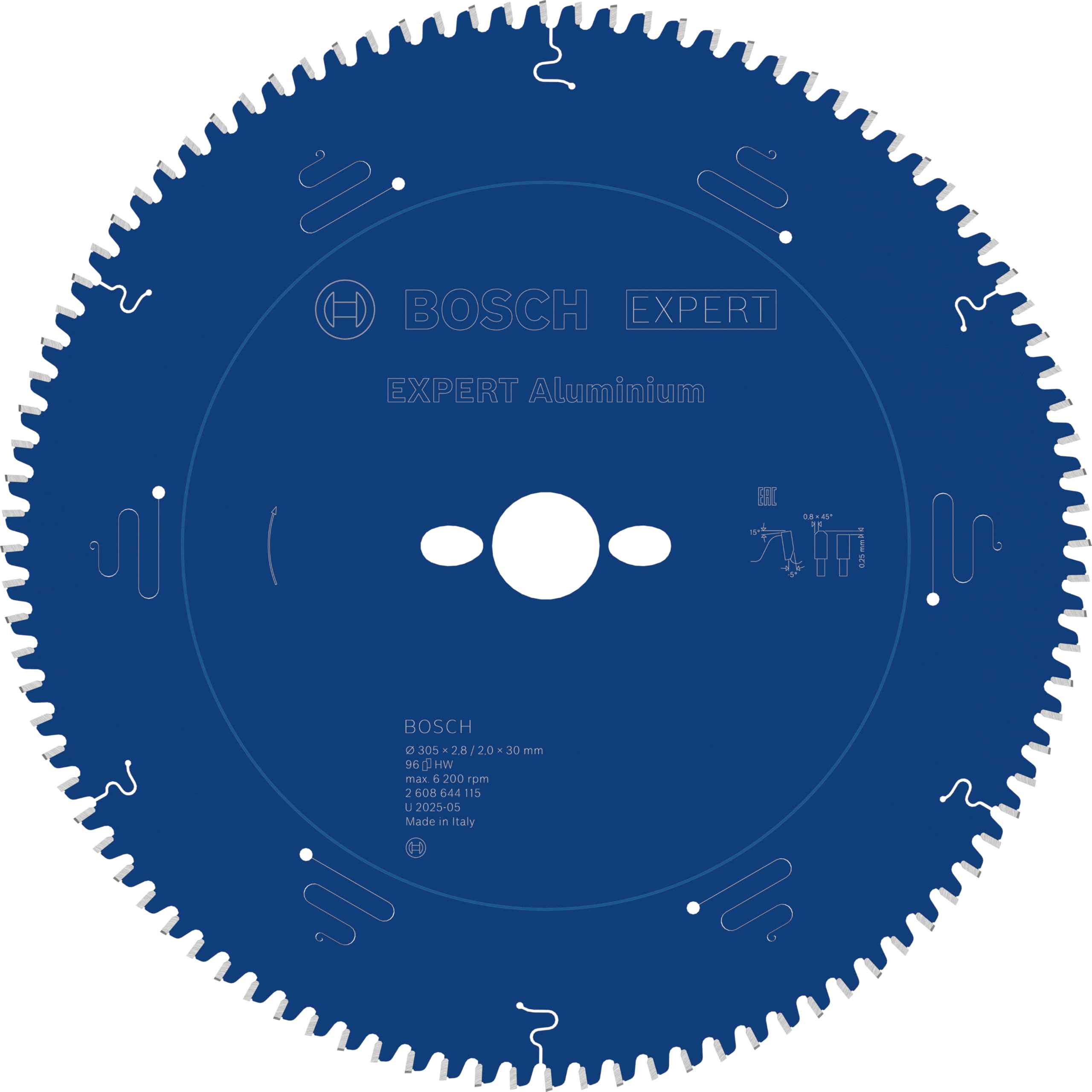Bosch 2608644115 Circular Saw Blade Expert For Aluminium 305 X 30 X 2.8 Mm, 96