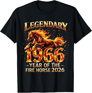 Legendary 1966 Fire Horse 60th Birthday 2026 T-Shirt