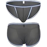 Men's Briefs Ice Silk Sexy Bulge Enhancing Pouch Brief See Through Bikini Seamless Silky Cool Breathable