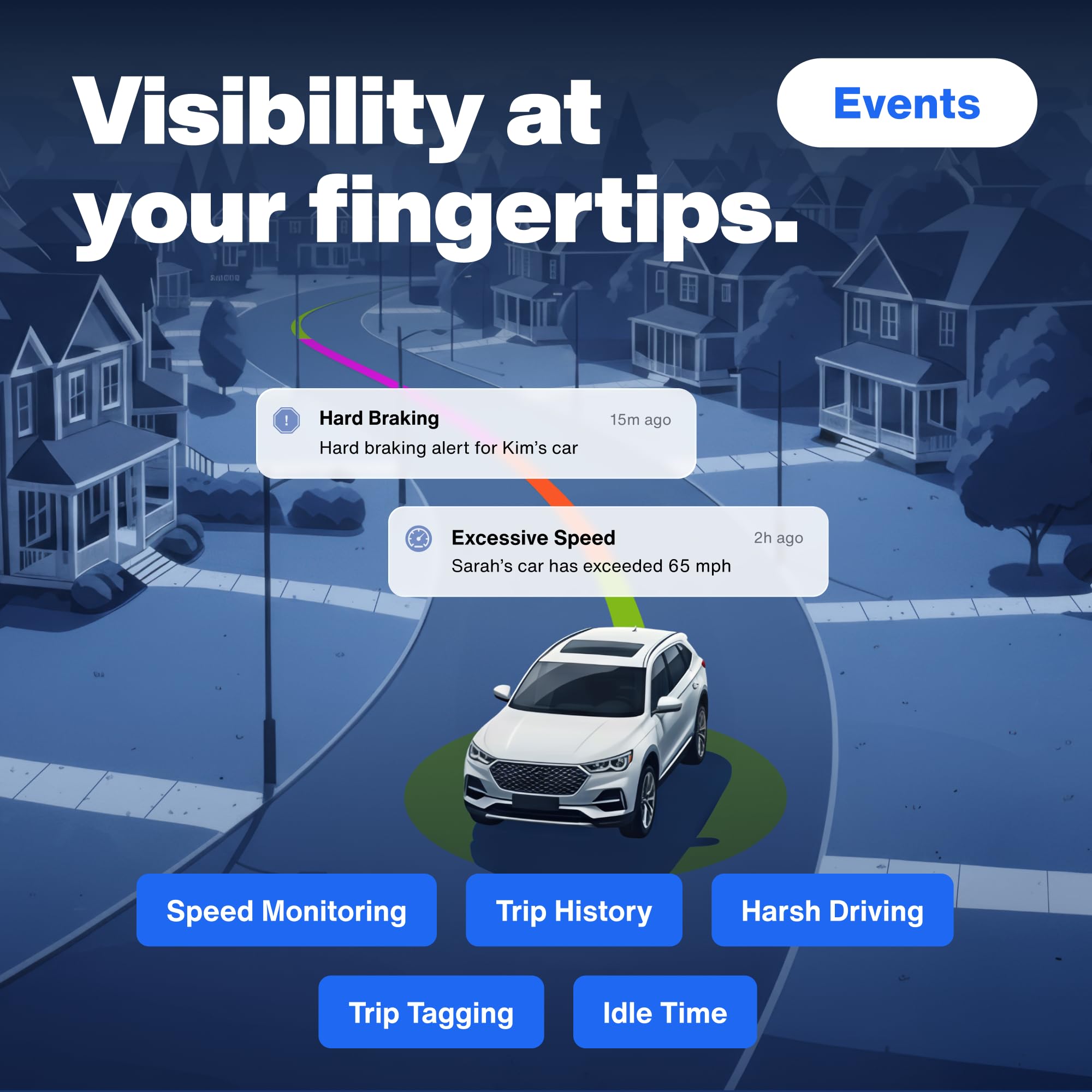GPS Tracker for Vehicles with Real-Time Location, Route History, Speed Monitoring, Geo-Fence & Accident Notifications - for Fleets & Family - Cancel Anytime