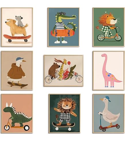 YIMEHDAN Set Di 6 Stampe Su Tela Con Aerei Ad Acquerello | Quadri Colorati Per Cameretta Bambini E Sala Giochi | Dimensioni 20x25 Cm (8x10 Pollici) | Decorazione Parete