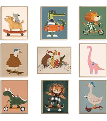 YIMEHDAN Set Di 6 Stampe Su Tela Con Aerei Ad Acquerello | Quadri Colorati Per Cameretta Bambini E Sala Giochi | Dimensioni 20x25 Cm (8x10 Pollici) | Decorazione Parete
