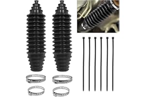 TUAKIMCE Silicone Inner Tie Rod Boot Kit, Cuttable Rack & Pinion Bellows with 4 Boots & 6 Cable Ties, Anti-Dust Dirt Steering