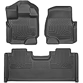 Husky Liners Weatherbeater Floor Mats | Fits 2015-2025 Ford F-150 SUPERCAB ONLY | Front & 2nd Row, 3-pc Black - 94051