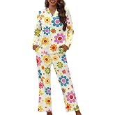 TOFRIMADE Pajamas for Women Set Long Pants Sleepwear Sets Soft Comfy Night Wear V-Neck Loungewear Cute Pajama House Wear