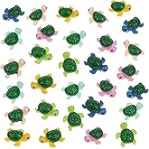 30 Pcs Miniature Turtles Multicolored Mini Turtle Decor Tiny Turtles Miniature Tortoises, Micro Landscape Decor Ornament Turtle Figure Garden Decor, Sea Turtles for Garden Fish Tank Micro Landscape
