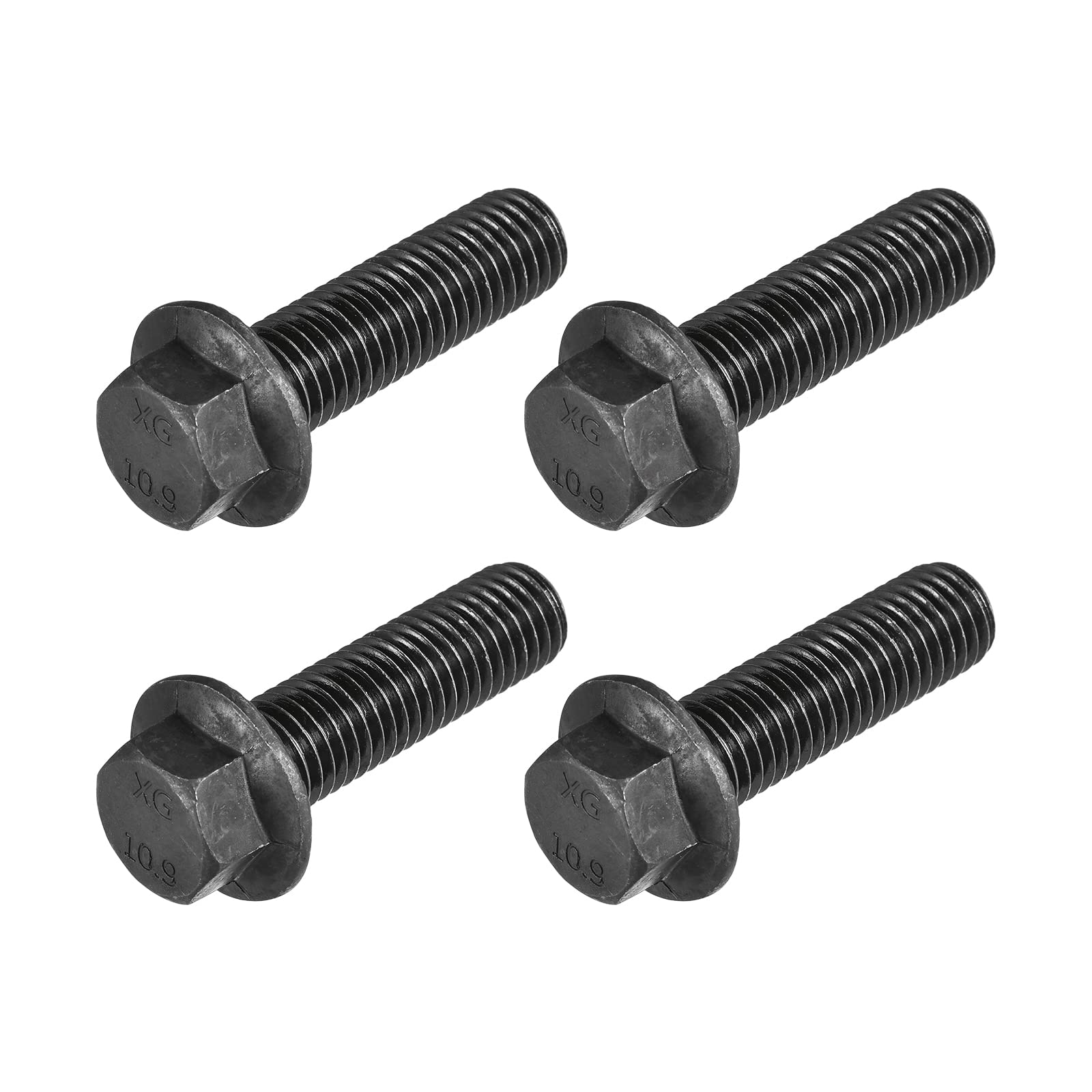 METALLIXITY Flanged Hex Head Bolts (M14x50mm) 4pcs, Hexagon Serrated Flange Bolt Fully Thread Screw - for House Construction Hardware Fasteners