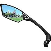 MEACHOW New Scratch Resistant Glass Lens,Handlebar Bike Mirror, Rotatable Safe Rearview Mirror, Bicycle Mirror, (Silver Left Side) ME-006LS