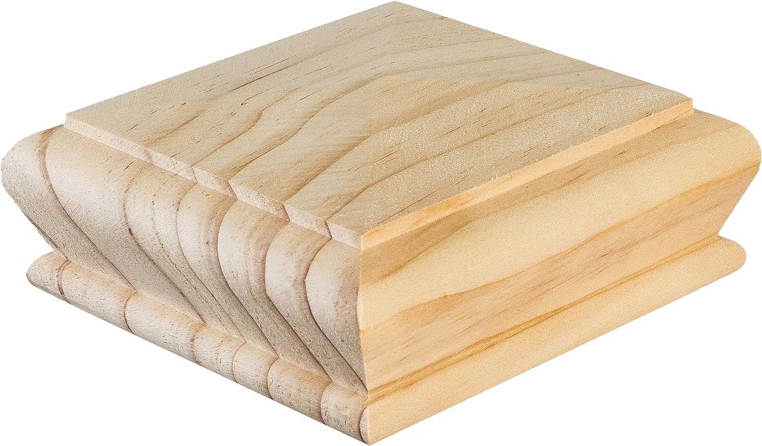 Cambridge Clear Pine Pyramid Newel CAPS 82mm, Full Stair Newel Post Cap 110x110x50mm, Recessed to Suit a 82mm x 82mm Newel