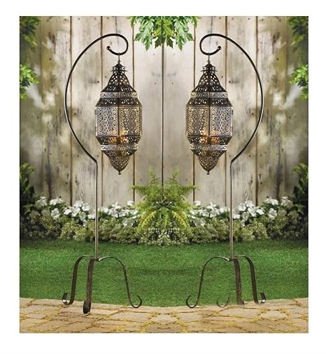 Amazon Com 2 Large Hanging Moroccan Pendant Lantern Candle