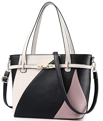 Vincico Black Handbags for Women Shoulder Tote Bags Satchel Purse Top Handle Designer Leather Ladies Cossbody Bag