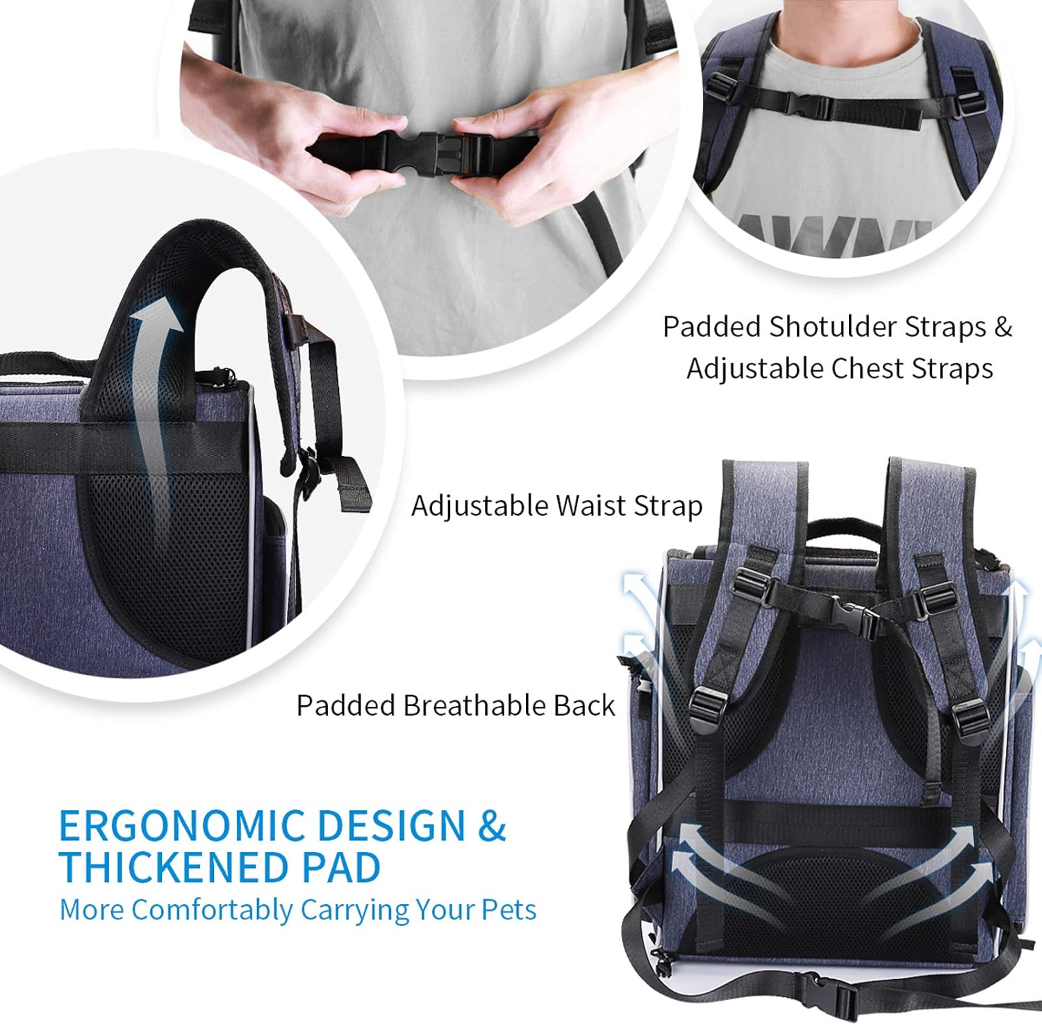 morpilot Dog Backpack, Foldable Cat Backpack Carrier for Cats and Small Dogs, Breathable Pet Carrier Backpack with Inner Safety Leash + Folding Dog Bowl, Ideal for Hiking, Traveling, Outdoor Use : Pet Supplies