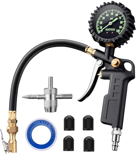 Digital Tire Pressure Gauge With Inflator - 250 PSI Heavy
