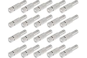 Wexecon 20pcs Brass Mister Nozzles, 6mm Misting Nozzles for Outdoor Cooling System, Landscaping, Air Humidification, Greenhouse Irrigation (with Filter, 0.004"/0.1mm Orifice)