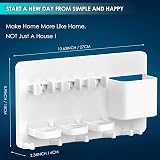 simpletome Electric Toothbrush Holder Wall Mounted Organizer ABS White view 8