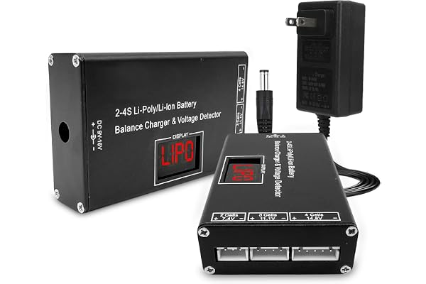 Airsoft Battery Charger LiPo Balance Charger for Lipo/Li-Ion Battery with Wireless Voltage Meter, Overcharge Protection Fast