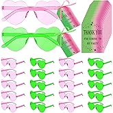 Flutesan 24 Pairs Heart Sunglasses with Thank You Card Party Favor Heart Sunglasses Gift for Birthday Photo Props Accessories