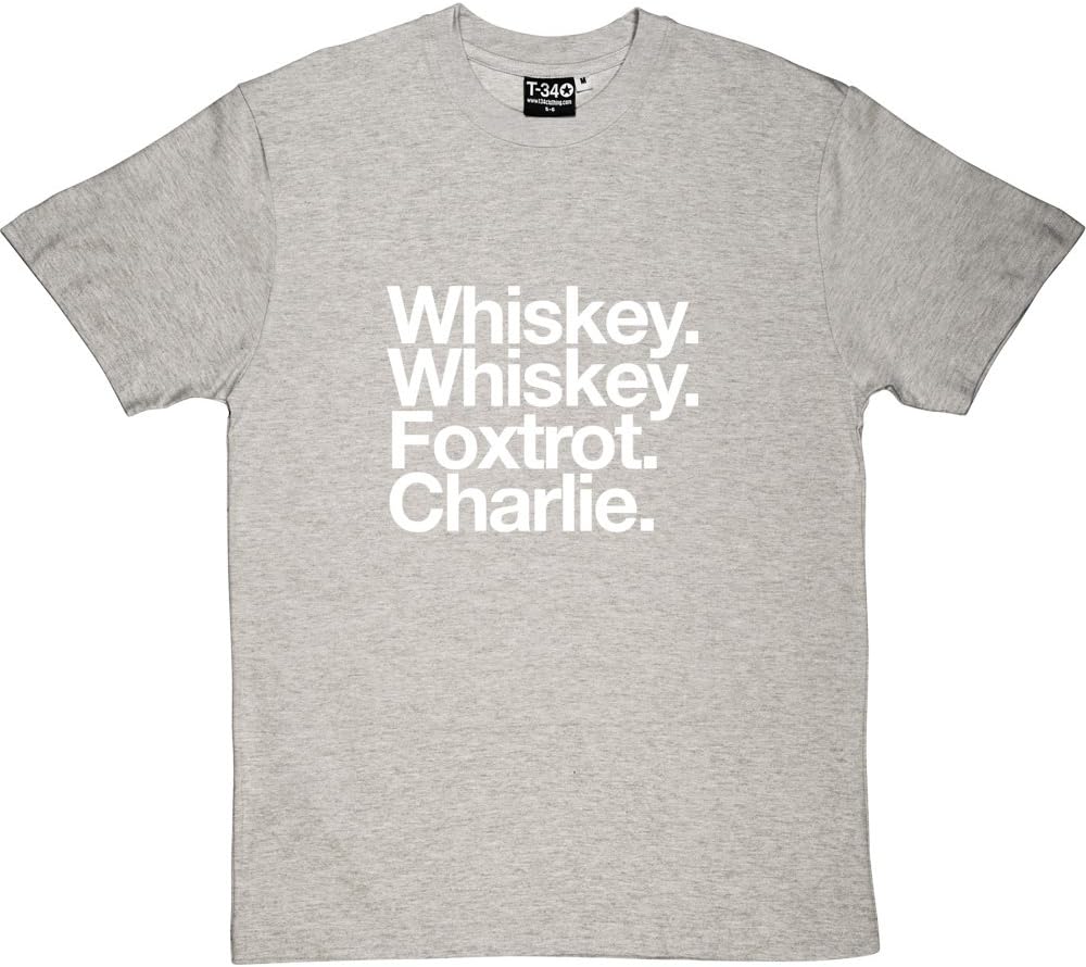 Wolverhampton Wanderers FC: Whiskey Whiskey Foxtrot Charlie Melange Grey/Ash Men's T-Shirt Medium (White Print)