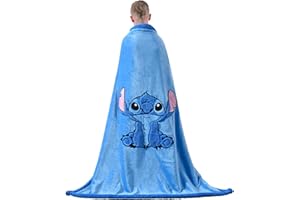 ZOTUVA Cartoon Embroidery Sherpa Flannel Blanket Throw for Kids, Soft Warm Cozy Plush Blanket for Couch Bed Sofa (Blue-1, Throw(50''×60''))