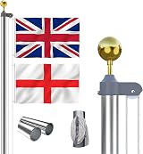Thanaddo 20 ft Aluminum Sectional Flag Pole Kit with 2 Flags, Gold Ball view 1