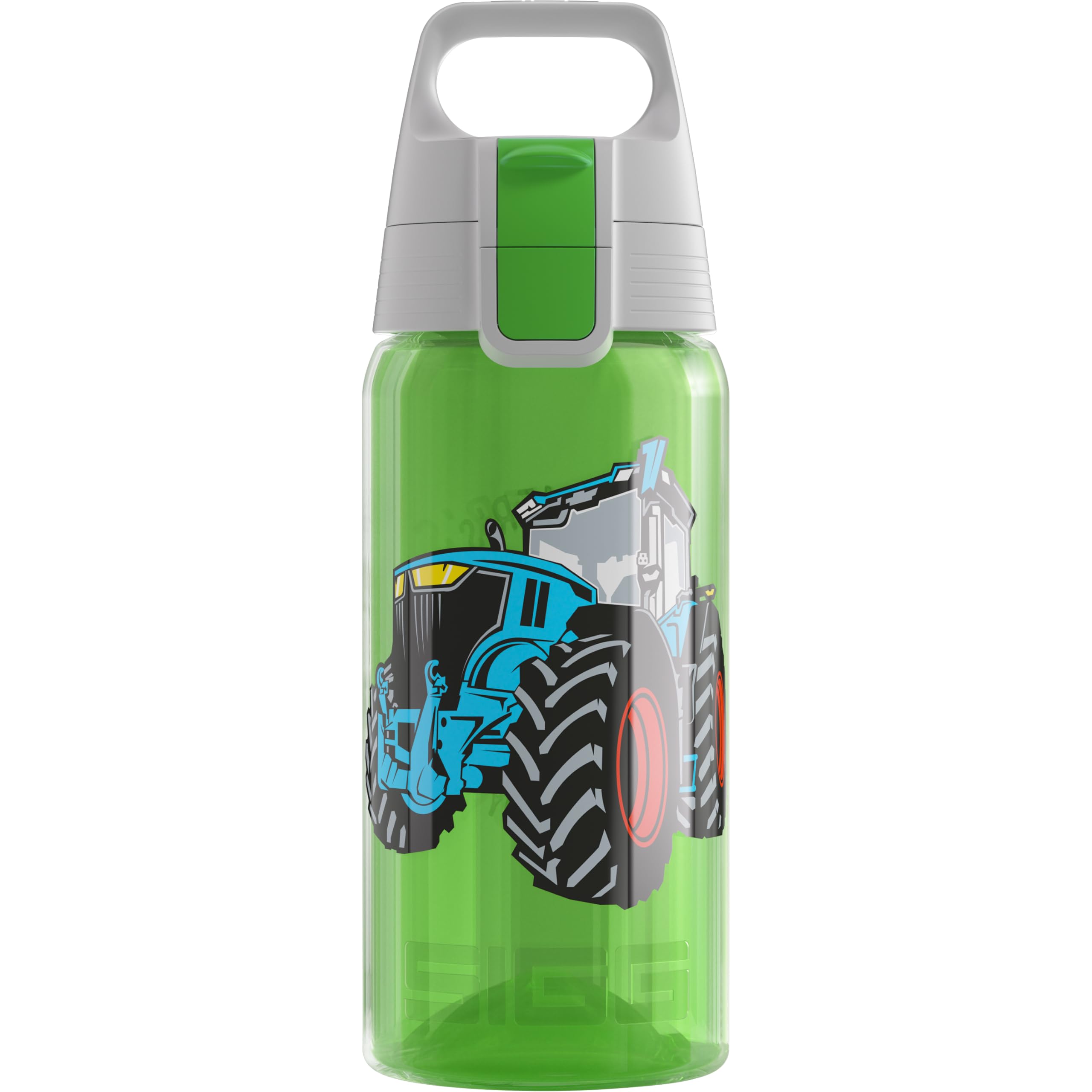 Sigg - Sports Water Bottle For Kids - Viva One Tractor - Suitable For Carbonated Drinks - Leakproof - Dishwasher Safe - BPA Free - School & Bike - Green - 0.5L