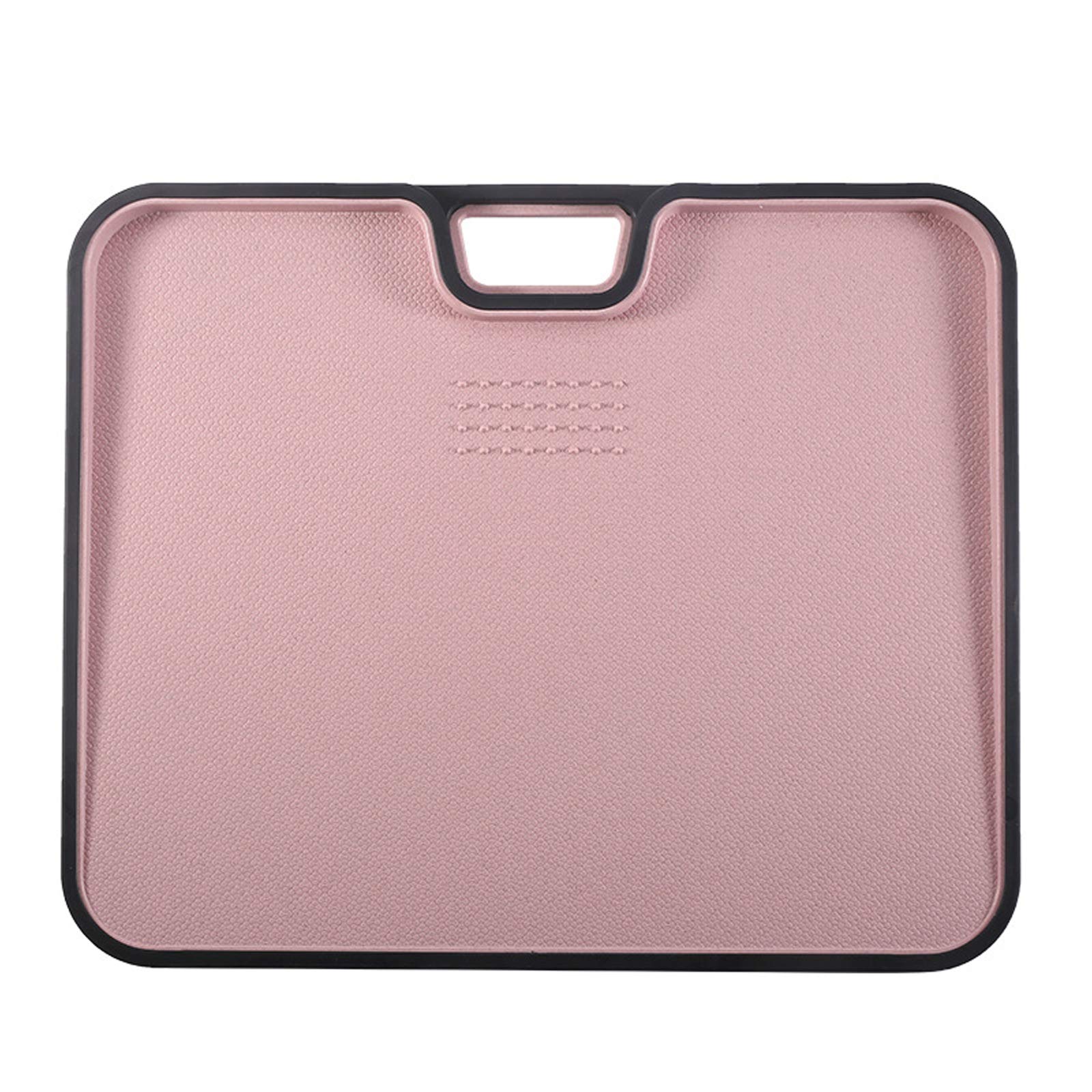 VIVLLEN Double-Sided Plastic Chopping Board, Cutting Board with Hanging Hole Best for Meat, Vegetables and Cheese. Professional Easy-Grip Handles（Pink）