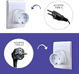 TechMax European to UK Plug Adaptor Pack of 2 13A Fused 250V Grounded Type G view 2
