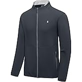 Little Donkey Andy Men's Lightweight Running Warm Jacket Full Zip Fleece Lined Windproof Jacket for Outdoor Casual