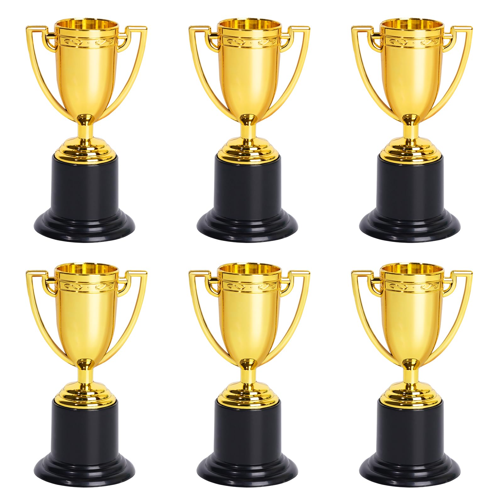 Photo 1 of ZZYFGH 6 Pack Mini Gold Award Trophy Cup for Kids and Adults, 4 Inch Plastic Trophies for Sports, Party Favors, Tournaments, Competitions (6 Pack)